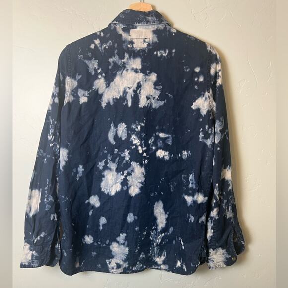Current/Elliott Women's Chambray Tie-Dye Long Sleeve Shirt Size 1 - Picture 4 of 4